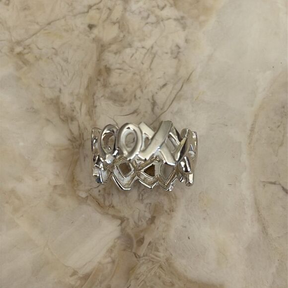 Tiffany & Co. Paloma Picasso Graffiti Love And Kisses Ring Sterling Silver - Picture 4 of 9
